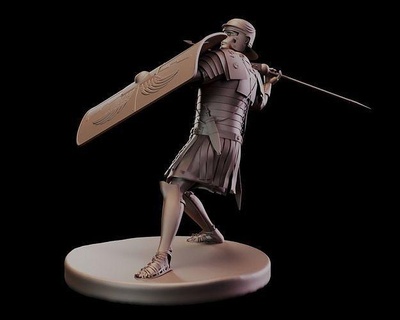 roman legioner warrior figure weapon miniatures statue armor rome gladius pilum pugio art character war chess centurion shield games board toys 3d print model - Mito3D