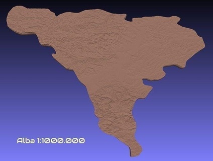 romania 3d map alba county 1 1000000 stl hobby diy 3d print model - Mito3D