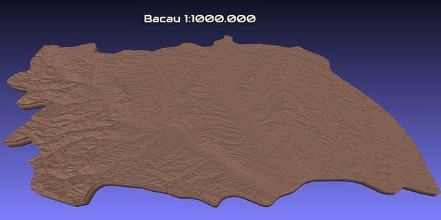 romania 3d map bacau county 1 1000000 stl hobby diy 3d print model - Mito3D