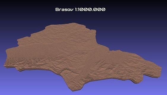 romania 3d map brasov county 1 1000000 stl hobby diy topography geography 3d print model - Mito3D
