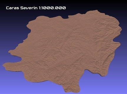 Rumania 3d mapa caras severin condado 1 1000000 stl pasatiempo bricolaje diy 3d print model - Mito3D