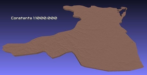 romania 3d map constanta county 1 1000000 stl hobby diy 3d print model - Mito3D