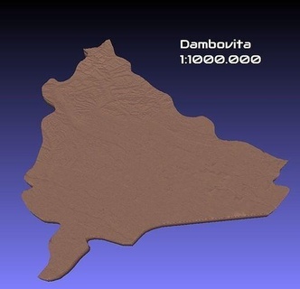 Rumänien 3d Karte Dambovita Bezirk 1 1000000 stl Hobby DIY 3d print model - Mito3D