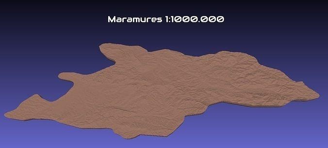 romanya 3d harita Maramurlar ilçe 1 1000000 stl hobi kendin yap 3d print model - Mito3D