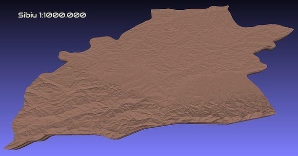 romania 3d map sibiu county 1 1000000 stl hobby diy 3d print model - Mito3D