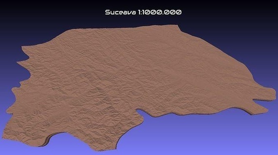 romania 3d map suceava county 1 1000000 stl hobby diy 3d print model - Mito3D