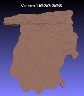 romania 3d map valcea county 1 1000000 stl hobby diy 3d print model - Mito3D