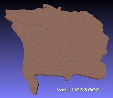 romania 3d map vaslui county 1 1000000 stl hobby diy 3d print model - Mito3D