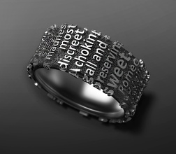 romeo giulietta squillare william shakespeare poesia testo gioielleria geometria luminosa elegante argento sterlina oro design moderno modello 3d stampa anelli fidanzamento 3d print model - Mito3D