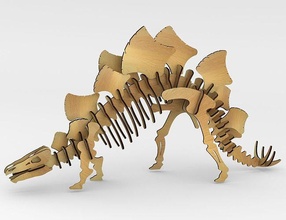 rompecabezas estegossauro 3d dinossauro fosil jogos brinquedos enigma 3d print model - Mito3D