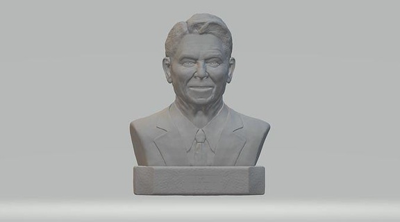 Ronald Reagan Büste 3d Modell Präsident Politik Politiker berühmt USA Donald Trumpf Kennedy jfk Nixon Eisenhower Roosevelt Obama Clinton Gorbatschow Putin Staubsauger Kunst Skulpturen 3d print model - Mito3D
