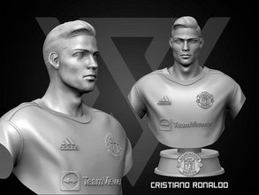 ronaldo 3d druckbar 2 sport statue fußball männlich cristiano ziege stilvoll miniaturen zahlen cr7 figur charakter kunst skulptur skulpturen 3d print model - Mito3D