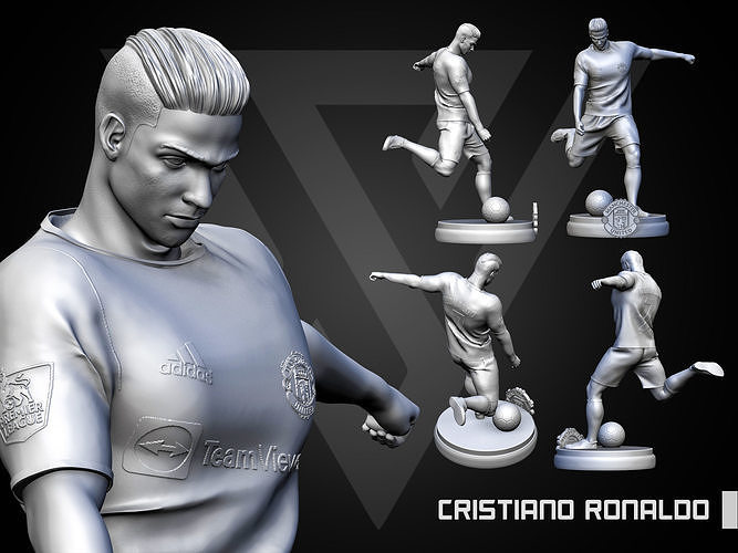 ronaldo 3d imprimível 3s esporte estátua futebol cristiano bode decoração arte moda miniaturas figuras cr7 estatueta personagem homem humano manchester unidos esculturas 3D print model - Mito3D