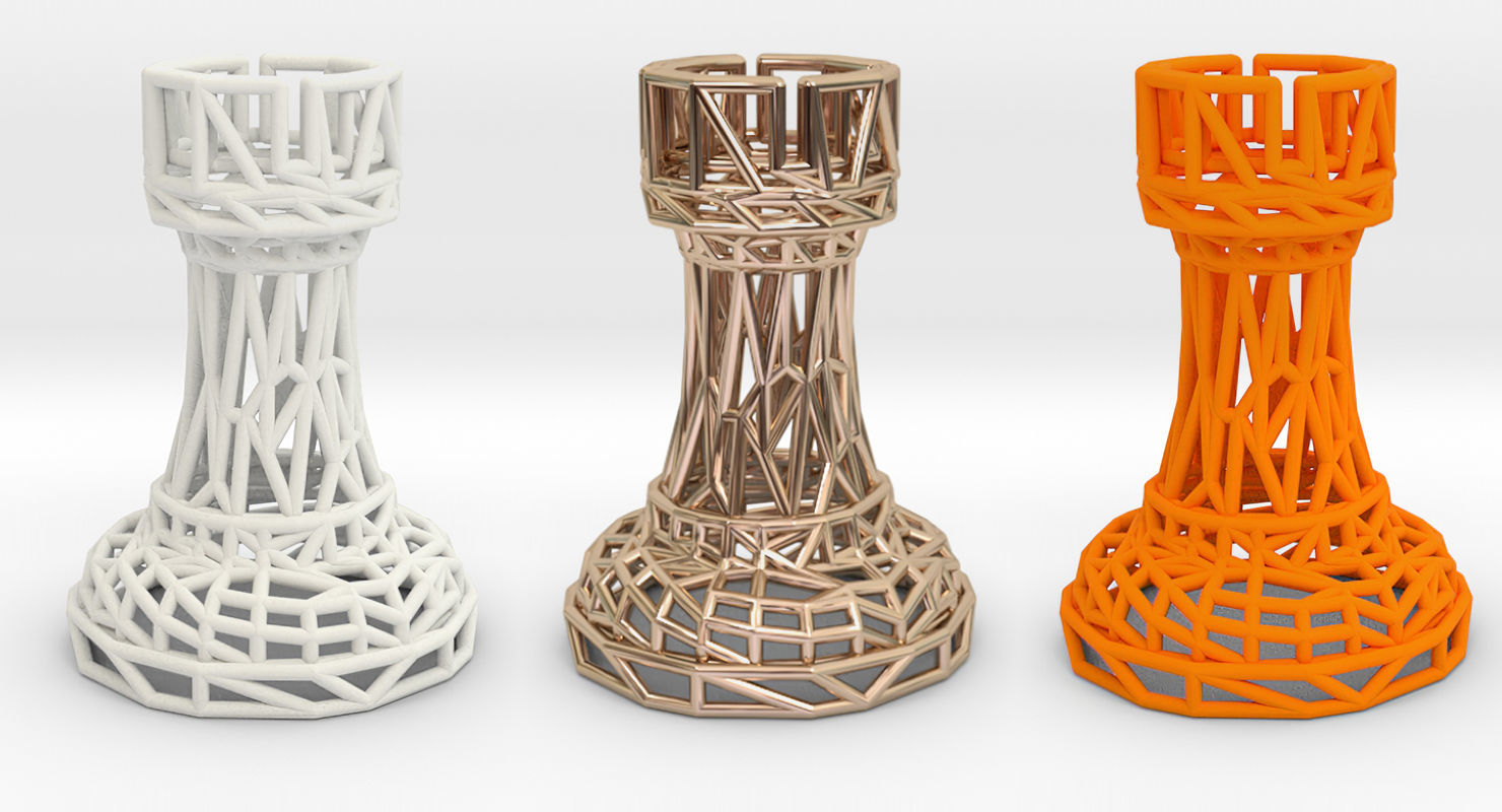 torre ajedrez trozo tablero 3d impresión listo geométrico modelos impreso geometría tecnología diseño arquitectos mamunur único xeebone juegos juguetes 3D print model - Mito3D