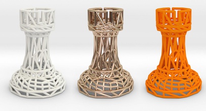 torre ajedrez trozo tablero 3d impresión listo geométrico modelos impreso geometría tecnología diseño arquitectos mamunur único xeebone juegos juguetes 3d print model - Mito3D