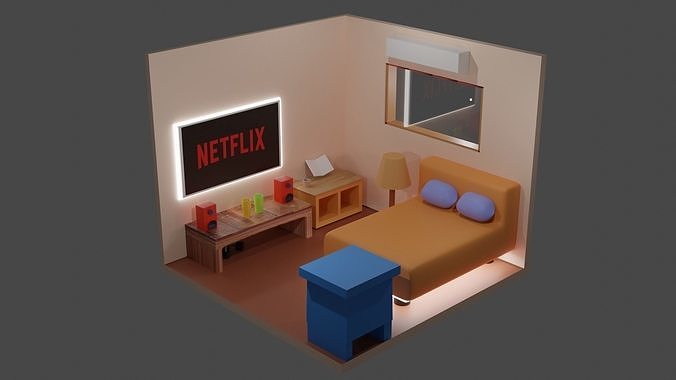 Zimmer Traum minimalistisch Möbel Innere Haus 3D print model - Mito3D
