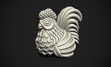 coq poule oiseau sculpture belle 3d art décoration sculptures 3d print model - Mito3D