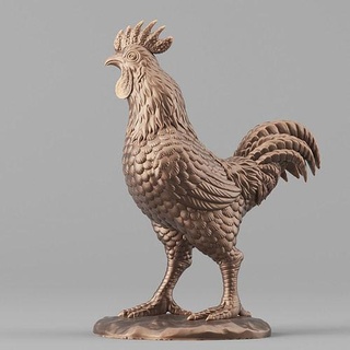 gallo polla pollo ciervo cloqueo animal volantes ave granja pájaro escultura Arte esculturas 3d print model - Mito3D
