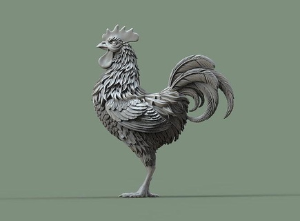 gallo pollo escultura polla estatua pájaro gallina impresión animal Arte esculturas 3d print model - Mito3D