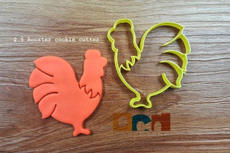 rooster cookie cutter stl file yearoftherooster zodiac baking fondant sugar food cake topper icing royal house kitchen dining 3d print model - Mito3D
