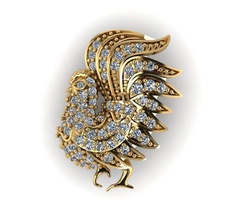 rooster diamond jewelry ring logo rings pendants print design monument art gold platinum download silver dragon caiters jewel modern monkey 3d print model - Mito3D