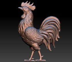 gallo statua 3d stampa modello arte gioielleria natura animale ala uccello fauna selvatica pollame 3d print model - Mito3D