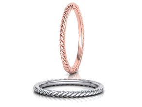 rope braided band ring stackble twisted design fashion usa canada rings 3d mexico greece europe uk jewelry 3d print model - Mito3D