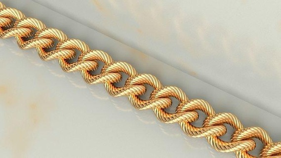 rope cuban chain link necklace twist bracelet pendant jewellery jewelry jewel silver gold gem fashion necklaces 3d print model - Mito3D