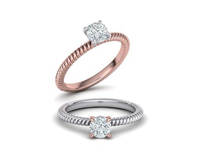 design corda anello di fidanzamento solitario 3dmodel gioielli swip usa israele la gran bretagna il canada australia cad diamante mezzo carato d'oro stampabile 3dring ring in 3d gioiello anelli 3d print model - Mito3D