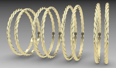 rope ring model part jewelry rings luxury twist custom jewellery round fashion silver gold circle hoop link 3d print model - Mito3D