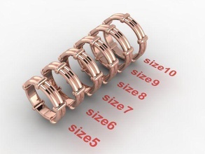 Seil Stil Mode Band Ring mischen Größen Größe Schmuck einstellen Trends Sammlung Hüfte hüpfen HipHop Trend Herren 3d print model - Mito3D