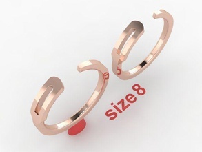 Seil Stil Mode Band Ring size8 Schmuck Nagel Sicherheit Stift Trends Zubehör Zubehörteil Hochzeit Engagement 3d print model - Mito3D