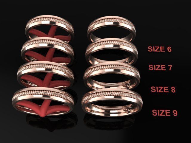 rope twist wedding band fashion ring mix size 6 7 8 9 jewelry men female women mens trends antique modern vintage engagement set accessories jewellery rings 3D print model - Mito3D