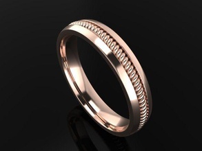 cuerda giro boda banda moda anillo size8 hombres mujeres tendencias joyería joya tendencia antiguo moderno delicado clásico tradicional comprometido compromiso diamante imprimible anillos 3d print model - Mito3D