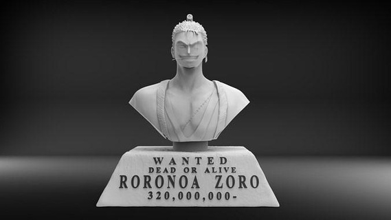 Roronoa Zoro parça tuhaf a büst anime manga roronoazoro oda Oden Kaido tek hasır şapka zorororonoa Animeart şapkalar Sanat heykeller 3d print model - Mito3D