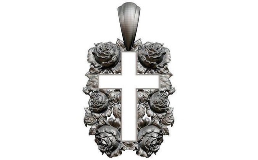 rose cross church religion christian christ jesu jewish religiou object symbol god printable jewel silver gold cnc pendant jewelry pendants 3d print model - Mito3D