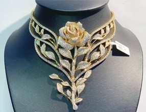 rose diamant collier conception argent bijoux bracelet mode or bague bijou mariage libre gemme engagement colliers 3d print model - Mito3D
