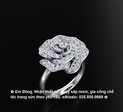 Rosa diamante anillo 2 flor joyería joya anillos 3d print model - Mito3D