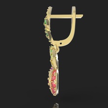 rosa orecchini decorazione splendente gioielleria alfabeto oro ornato regalo stampabile luminosa sospeso sterlina linguaggio font gemma lampada argento lusso bottaio 3d print model - Mito3D