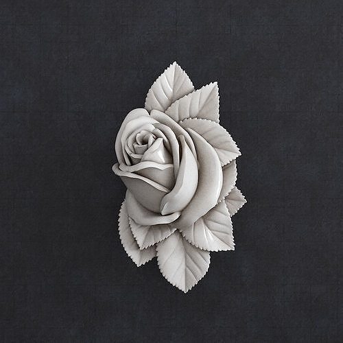 rosa fiore gioielleria pendente squillare nozze diamante arte sculture 3D print model - Mito3D