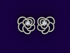 rose flower earring earrings jewelry fashion gold diamond modern 2020 nice popular 3d print model - Mito3D