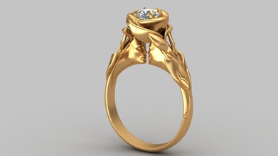 caras rosa flor diamante oro anillo joyería joya moda humano arete collar brillante mujer marca niña árbol naturaleza boda compromiso anillos 3d print model - Mito3D
