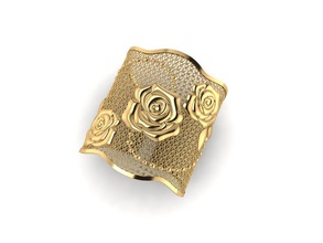 rosa fusione braccialetto gioielleria oro moda elegante fiore tradizionale classico argento stampabile ornamento unico bellissimo bellissima braccialetti 3d print model - Mito3D