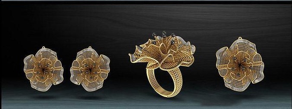 rose garden electro-fusion fashion ring gold prinable jewel jewelery jewellery engagement beauty art solitare ready apperal work turky turkish italy italian jewelry rings 3d print model - Mito3D