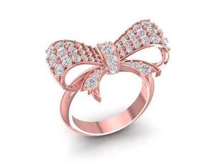 Rose or arc bague femmes 716 bijoux mode accessoires diamant femme Nouveau conception anneaux 3d print model - Mito3D