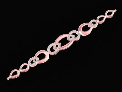 Rose or bracelets 2394 bijoux mode accessoires diamant femme femmes Nouveau conception 3d print model - Mito3D