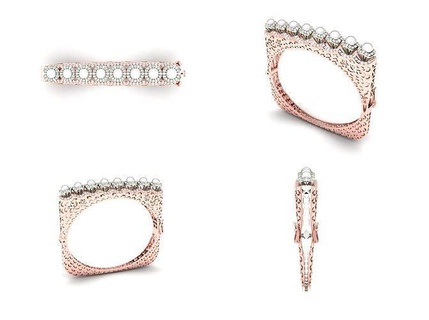 rosa oro diamante donna braccialetto 3d Stampa modello lusso design gioielleria splendente decorazione celebrazione stampabile argento Fidanzamento nozze gemma gioiello platino brillante pendente moda braccialetti 3d print model - Mito3D