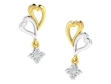 Rose Gold Diamant Frauen Ohrring 3d drucken Modell Luxus Design Schmuck druckbar Silber Juwel Hochzeit Engagement Ohrringe 3d print model - Mito3D