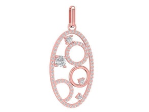 rose gold pendant 1888 jewelry fashion accessories diamond woman women design pendants 3d print model - Mito3D