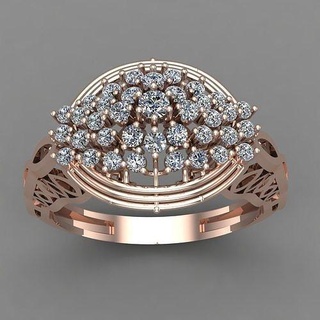 rosa oro donne diamante squillare 3d Stampa modello gioielleria stampabile Fidanzamento anelli platino nozze gioiello brillante gemma lusso design moda 3d print model - Mito3D
